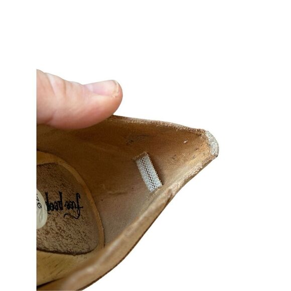 Free People Monroe Clogs size EU 40 US 8.5 Chunky Gold Foiled Tan Patent Leather - Picture 11 of 13